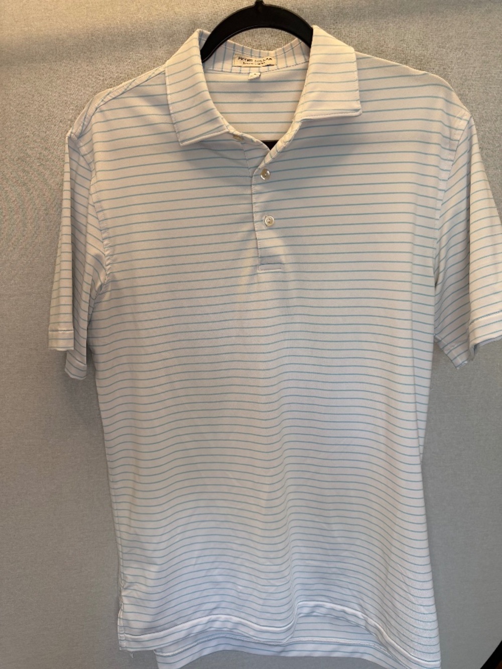 Peter Millar Summer Comfort Aqua Stripe Golf Polo Men’s Small